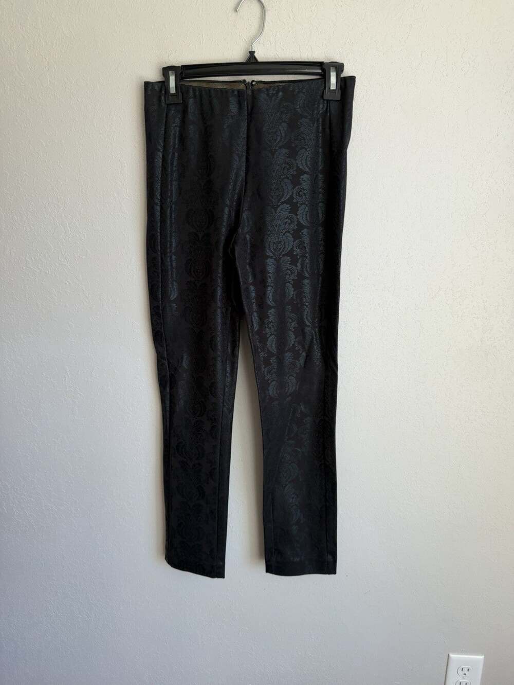 By Anthropologie The Essential Skinny Black Floral Paisley Print Pant Womens 2